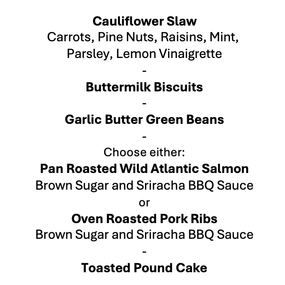 Monday, March 9th Menu