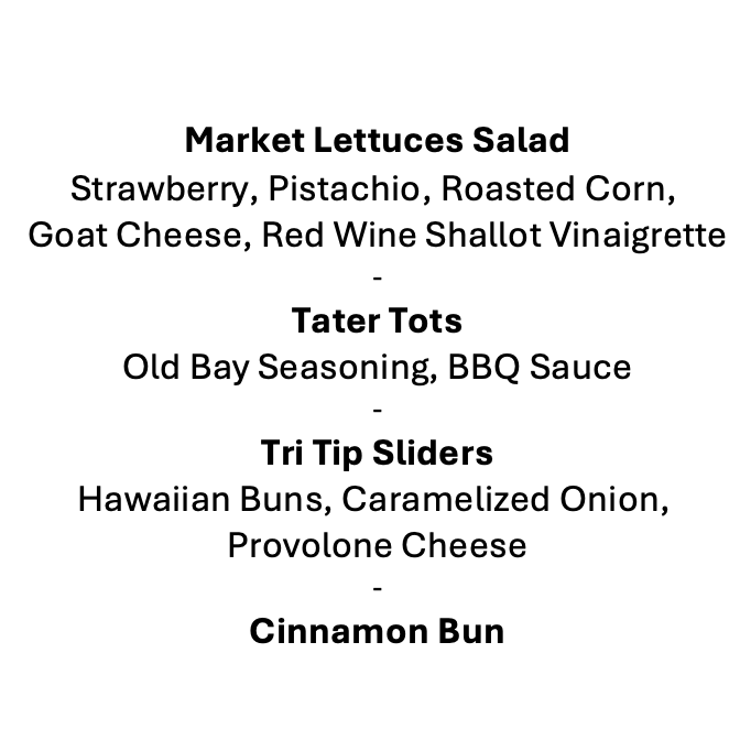 Tuesday, August 18th Menu