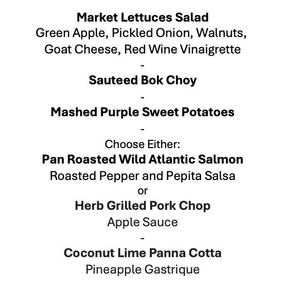 Monday, February 9th Menu