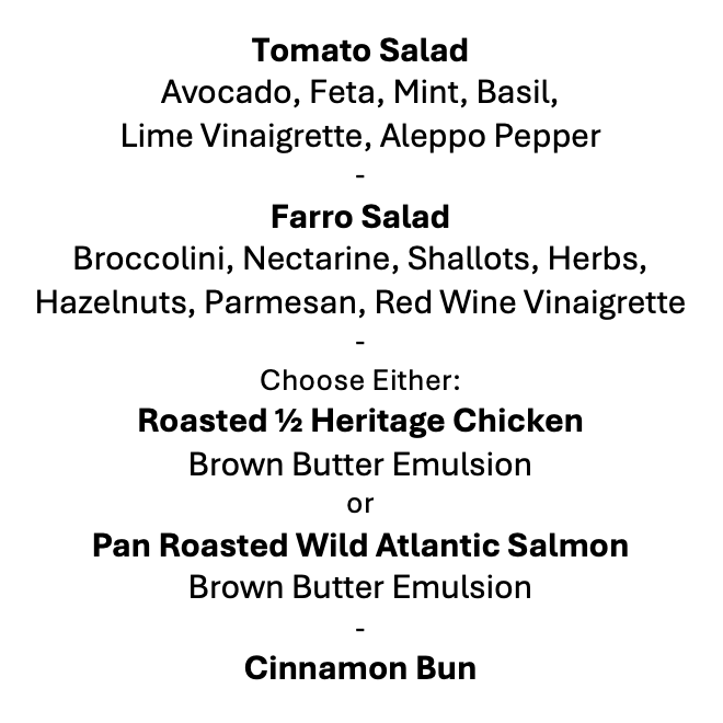 Tuesday, September 8th Menu