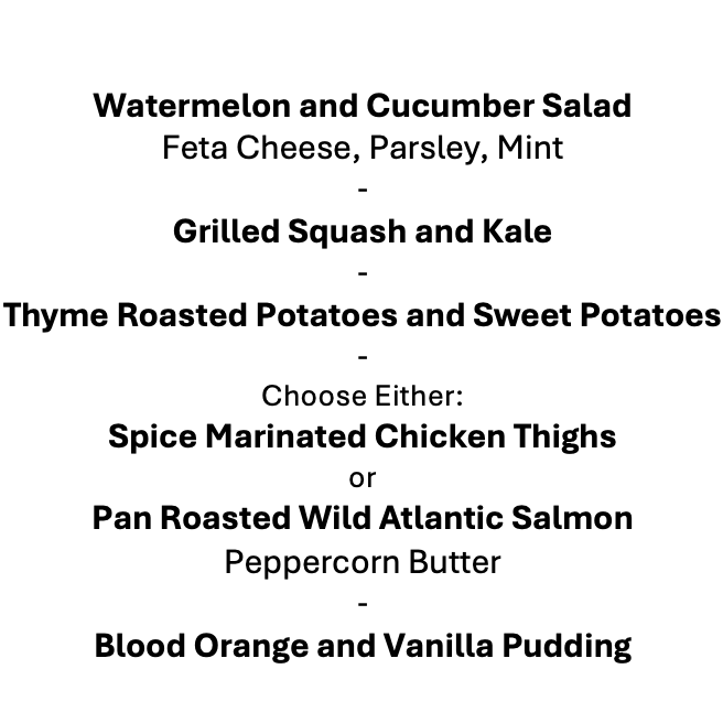 Tuesday, May 26th Menu