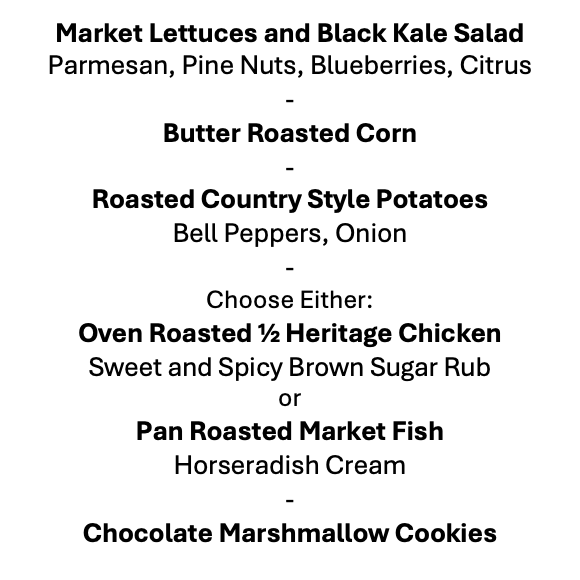 Thursday, March 12th Menu