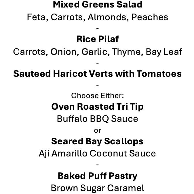 Tuesday, September 15th Menu