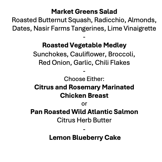 Thursday, January 15th Menu