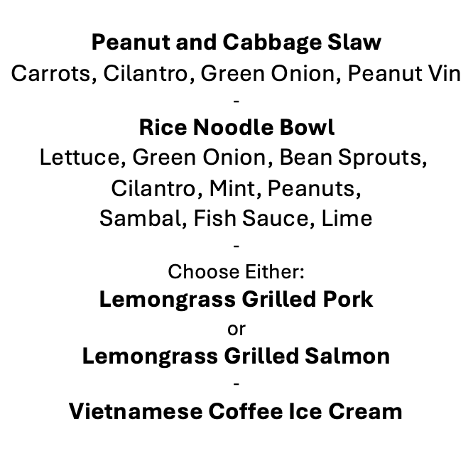 Wednesday, June 3rd Menu
