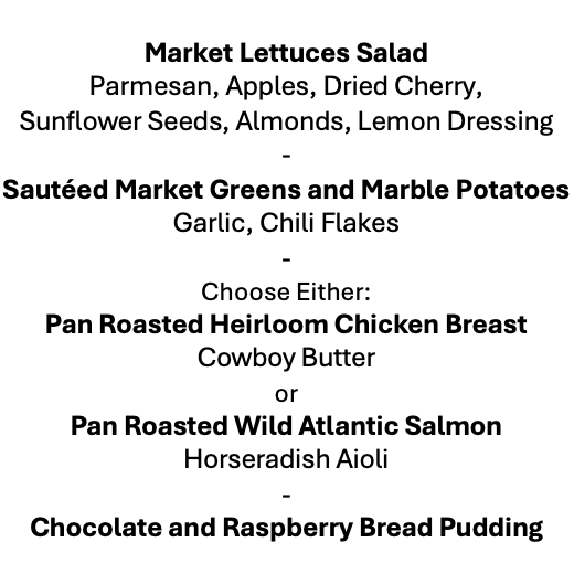 Tuesday, February 3rd Menu
