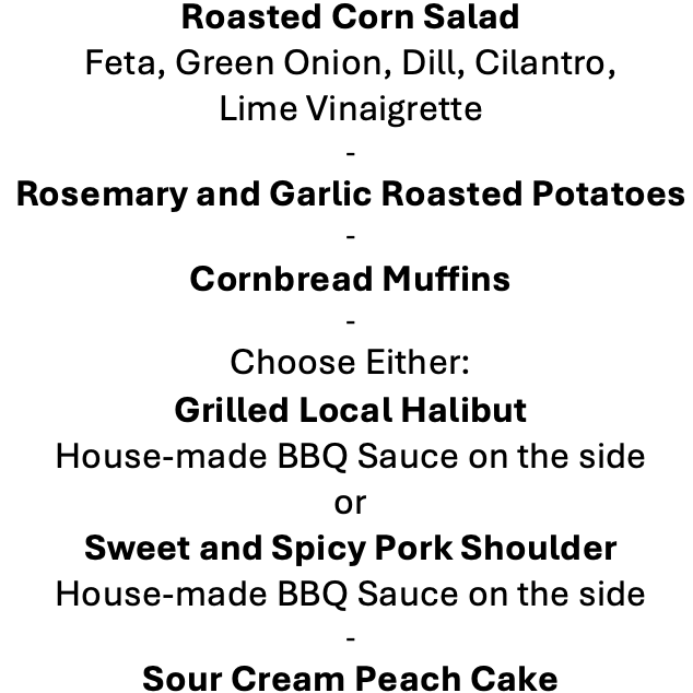 Wednesday, June 17th Menu