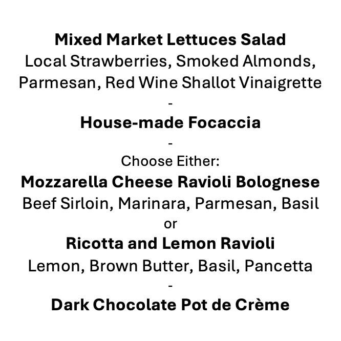 Tuesday, June 2nd Menu