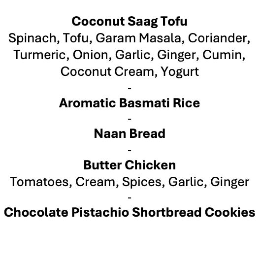 Thursday, February 19th Menu