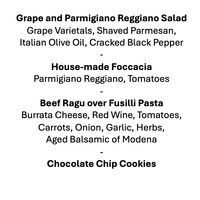 Thursday, September 10th Menu