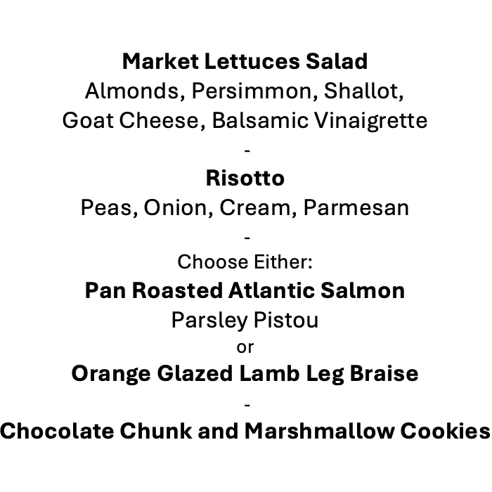 Monday, October 12th Menu