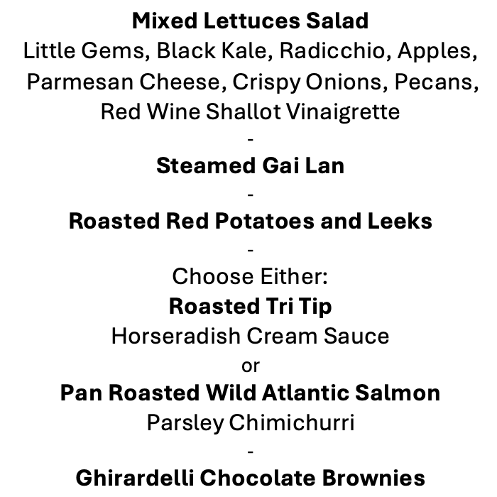 Wednesday, October 28th Menu