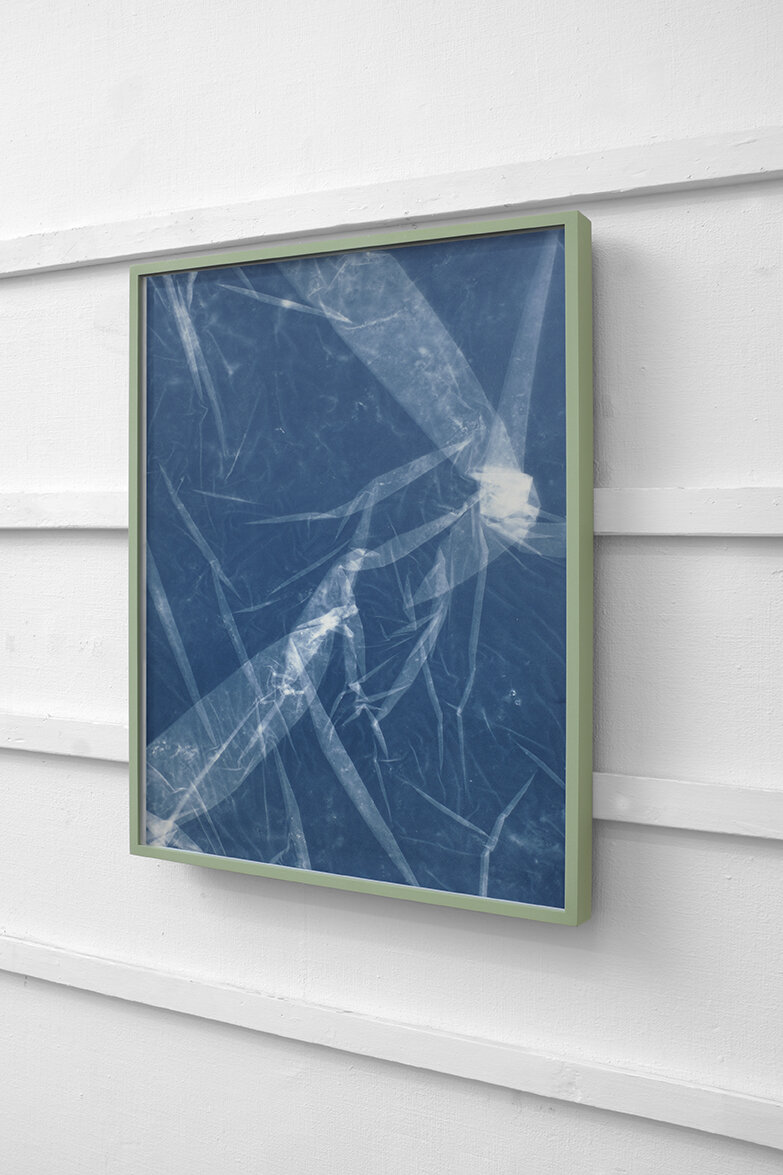   Synthetic Blue VI , 2018, cyanotype on paper and frame, 58x77x4cm 
