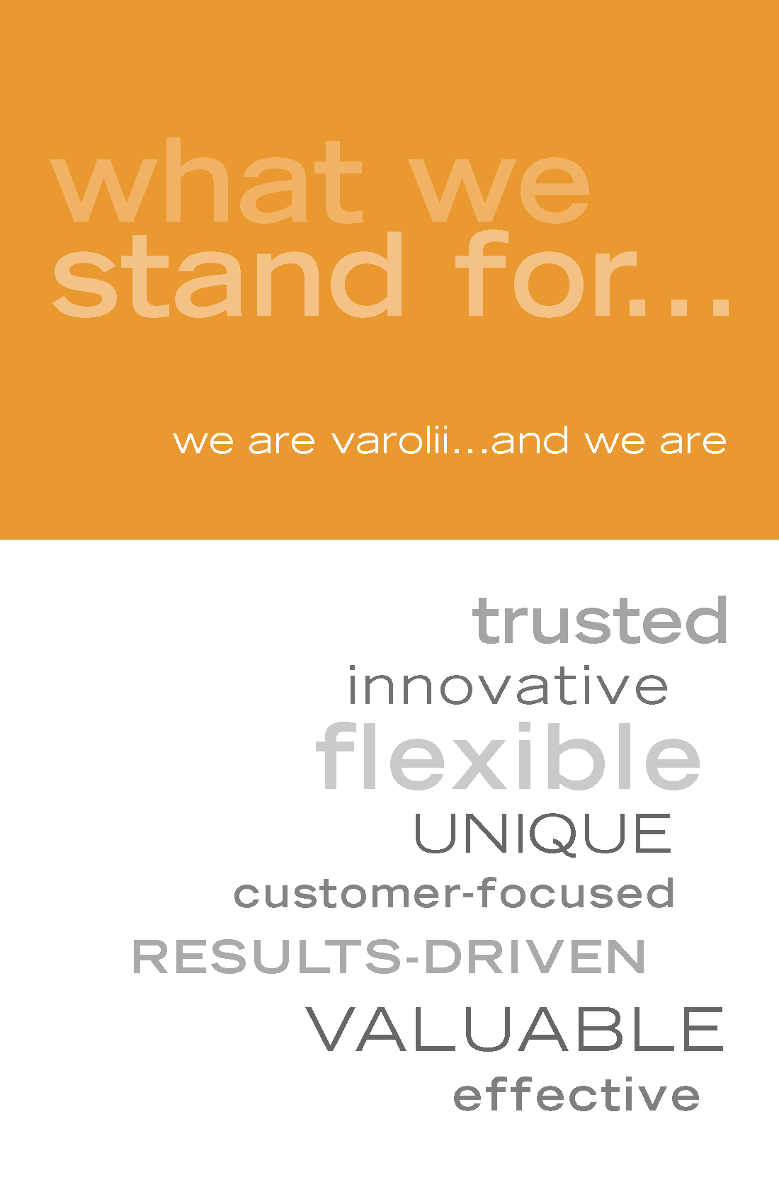 Internal handout for employees to understand the brand attributes