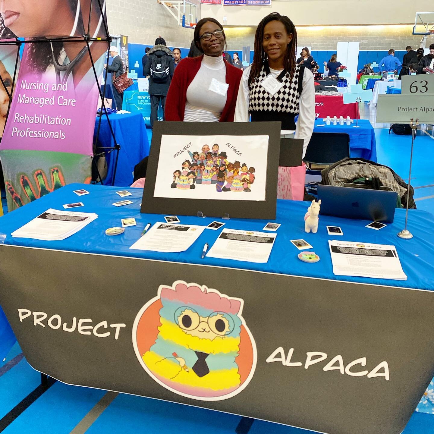Team Project Alpaca @supatrixia @koi_fish568 and @cathrnman are at @lehmancuny today for the career fair! Please stop by to say hi! Special thanks to Navisha from @lehmancareers for the help!

#cuny #careerfair #lehman #lehmancollege #lehmancareers #