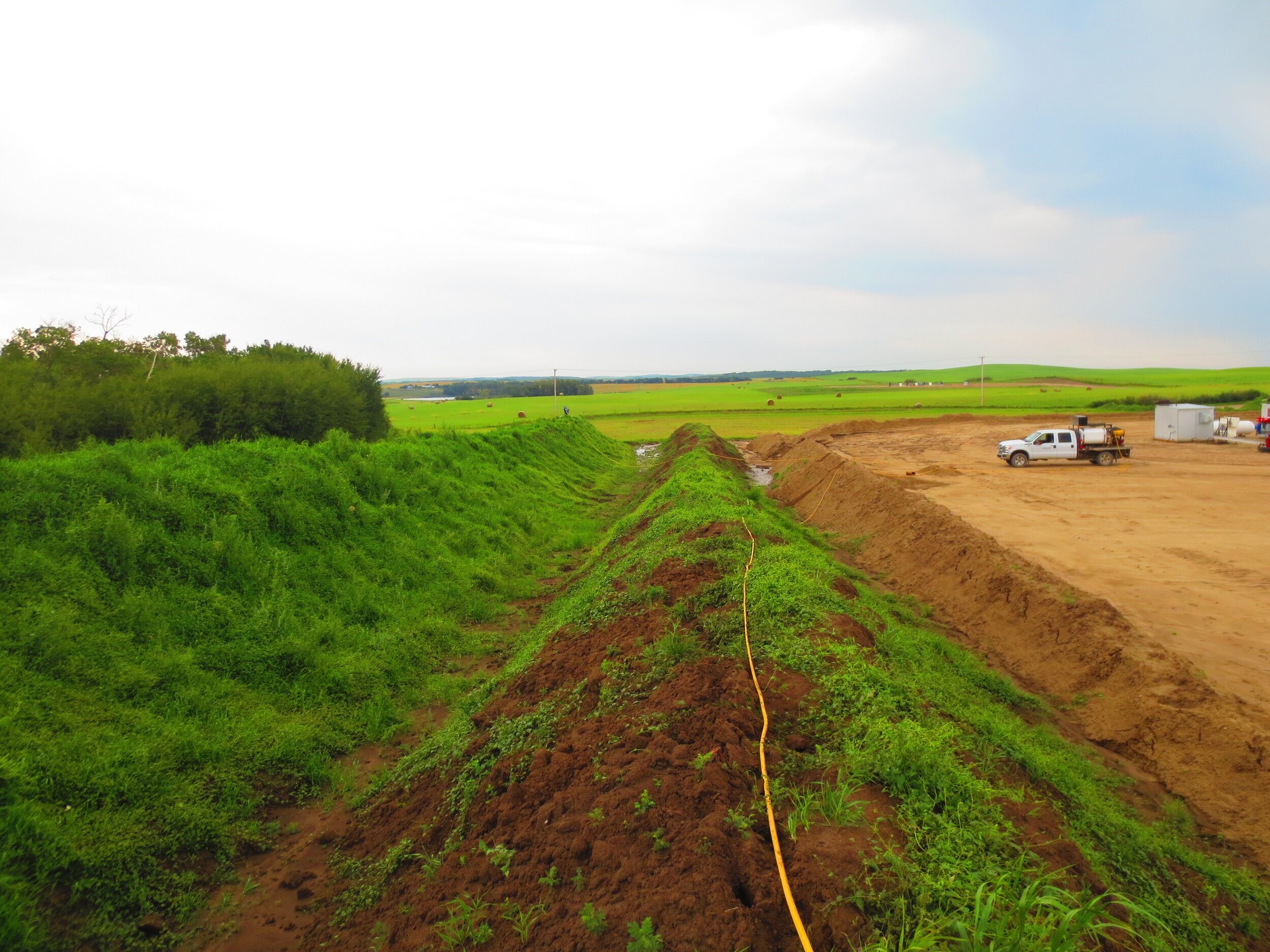 Weed Control on Soil Piles in Macklin Saskatchewan