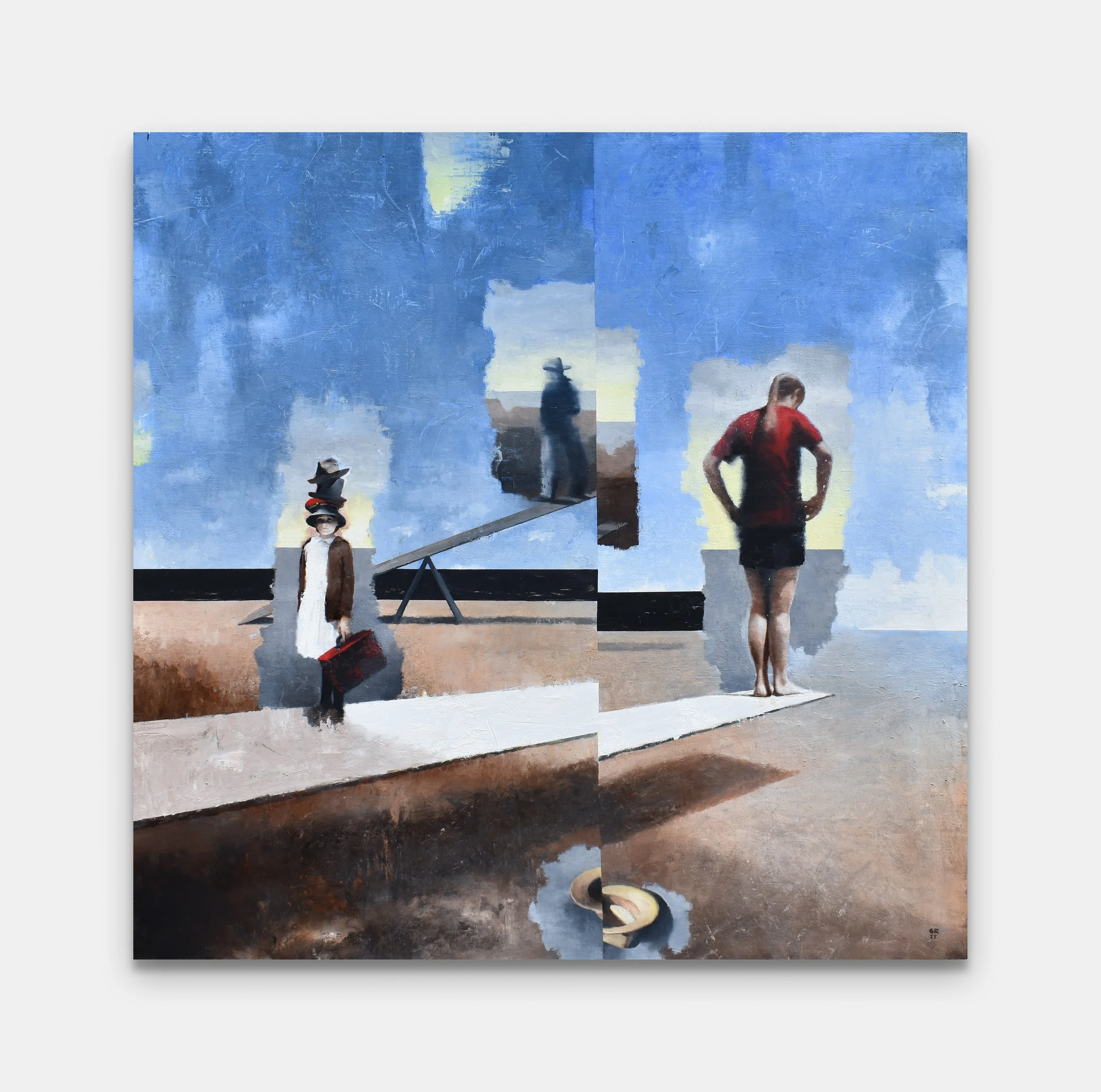 Taking the Wheel / 60 x 60" / 2025 / Oil on Panel