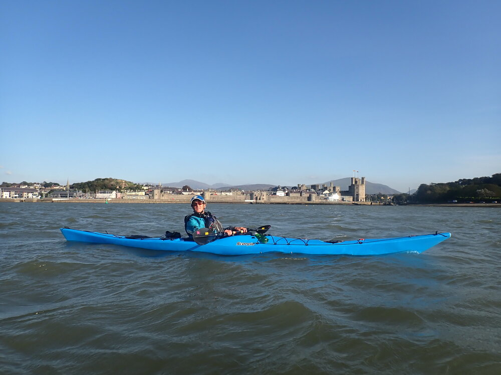 Sea Kayaking past Caernarfon