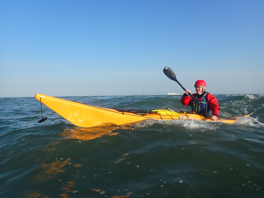 Sea kayaking through South Stack tiderace