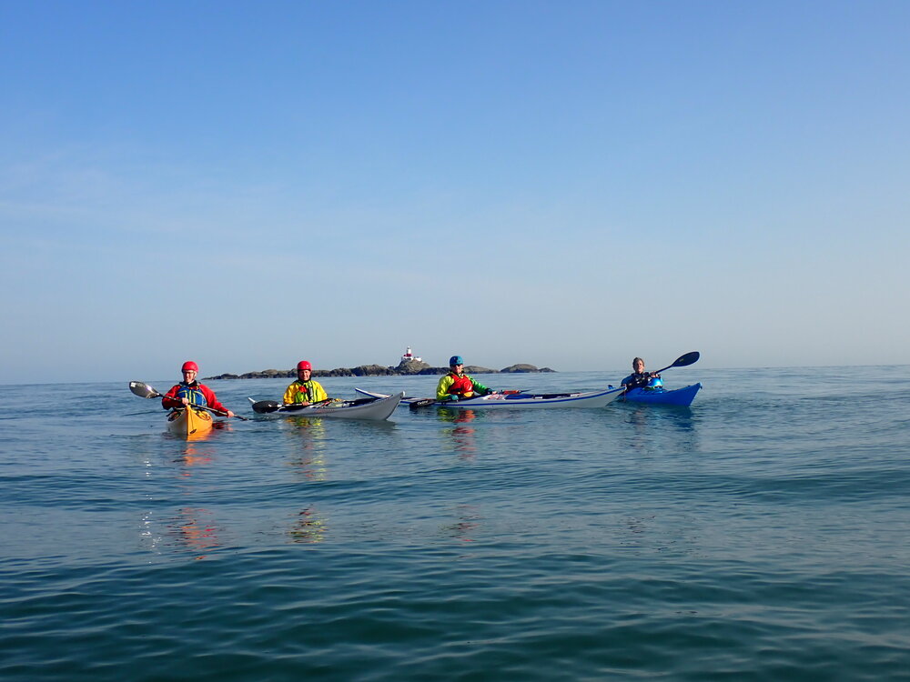 Sea kayaking towards the Skerries