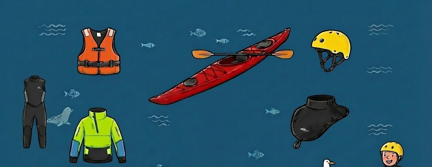 Kayak red yellow helmet equipment 