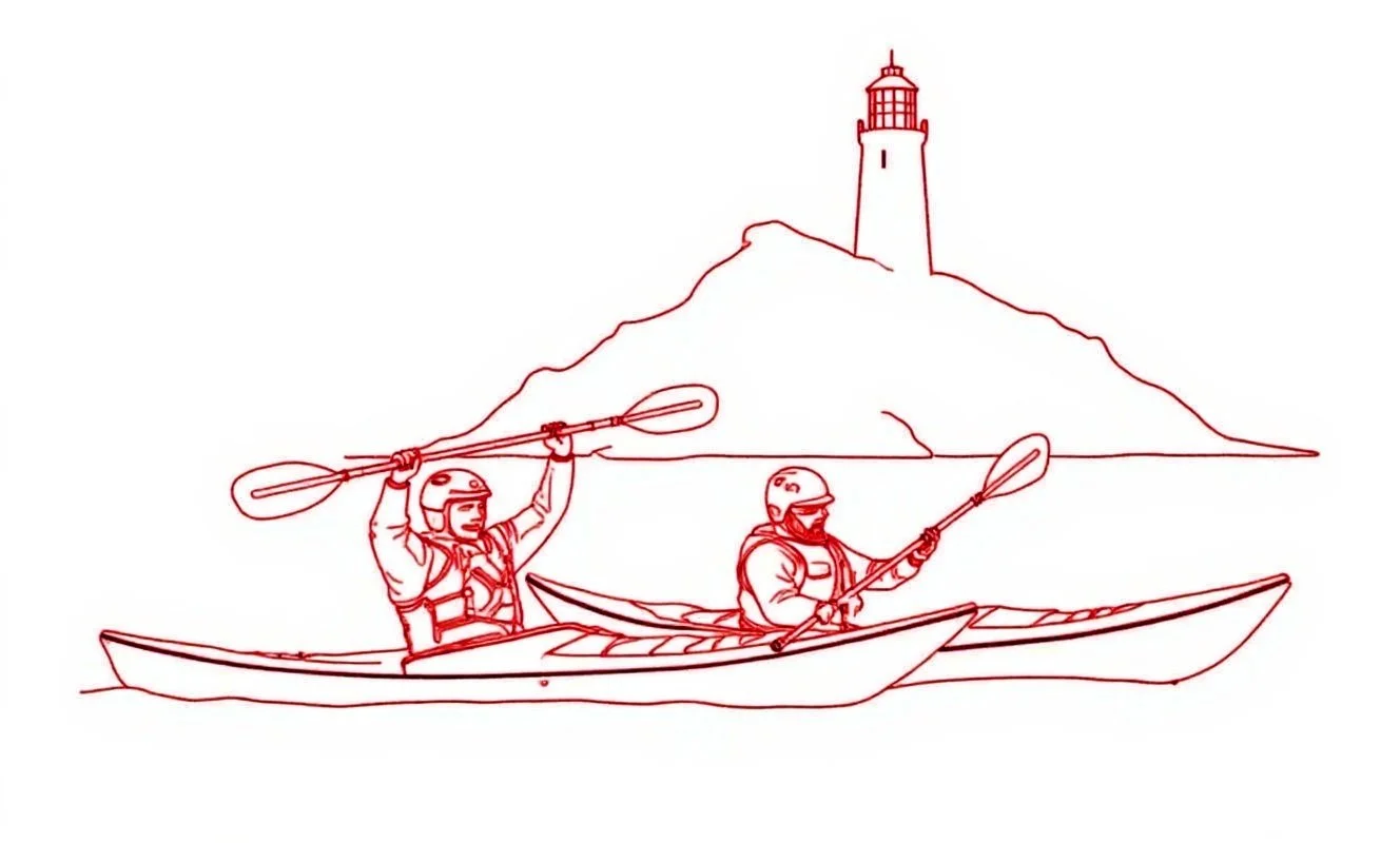 Kayak Cartoon Sea Kayaking Wales Skerries Beginner Advanced Adventure