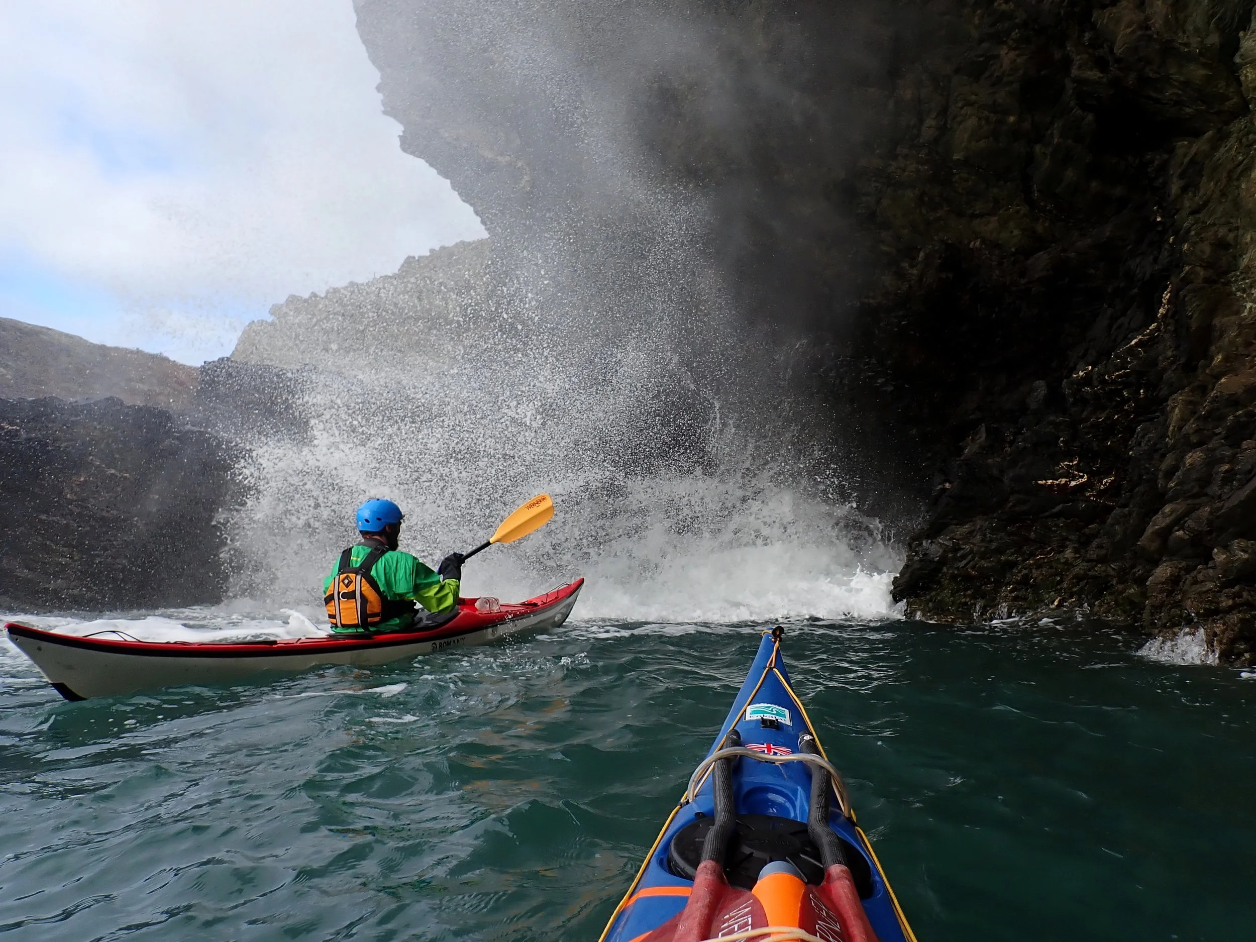 Anglesey sea kayaking coastline with cliffs and rocky shores