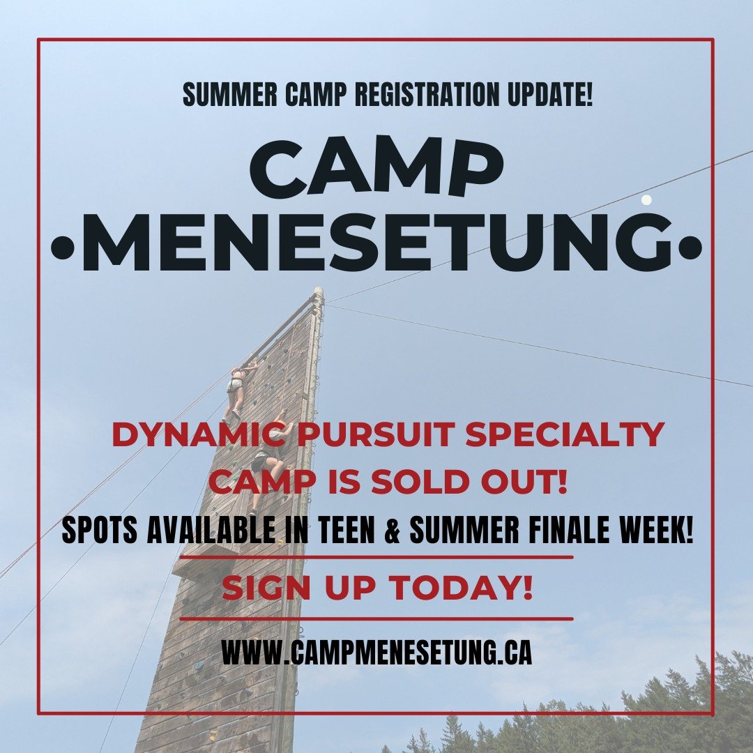 Summer Camp Registration Update!
Dynamic Pursuit may be sold out, but all campers in all weeks get a chance to climb the wall, swim in the pool, play sports &amp; games, balance on the low ropes and more!
Waiting lists available for all sold out prog