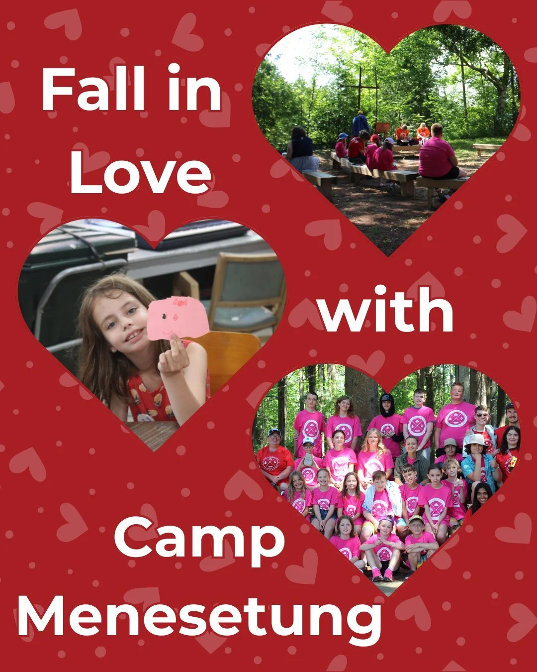 Happy Valentine's Day! Fall in love with Camp Menesetung and come spend a week with us this summer. Registrations are open - sign up today through the link in our bio 💕