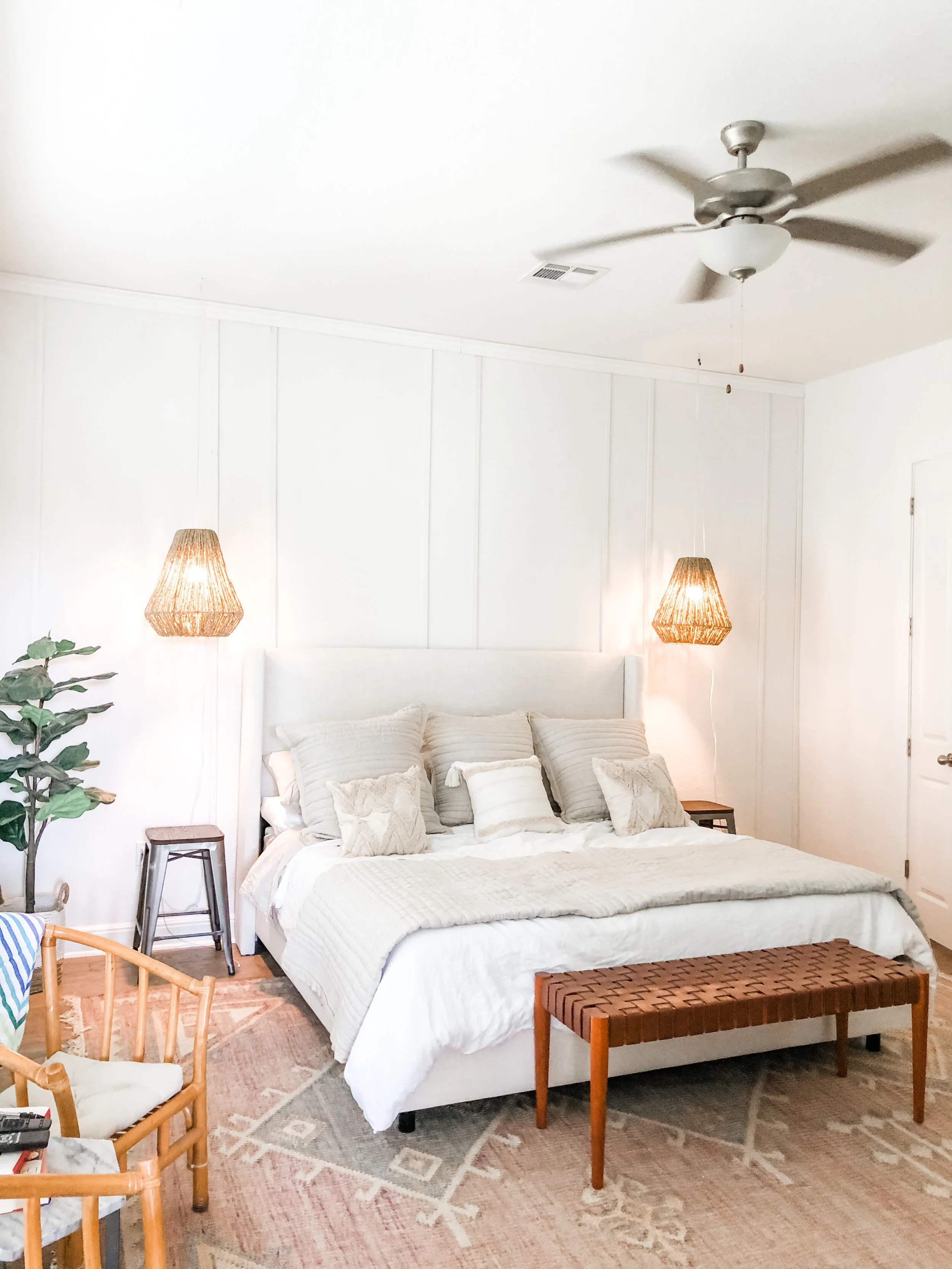 Easy Master Bedroom Panel Wall Update with 4 Steps