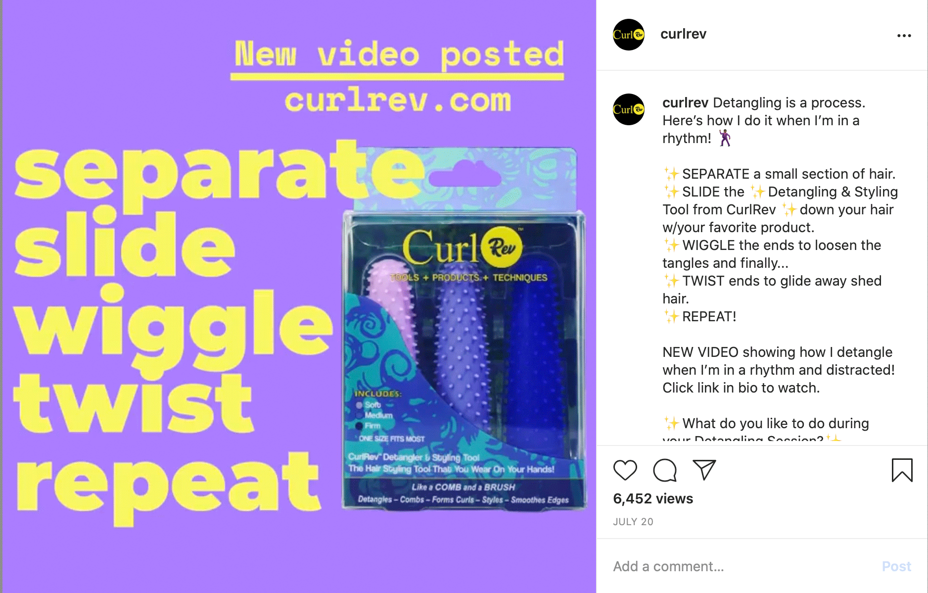 The "SSWTR Detangling Technique” from CurlRev®