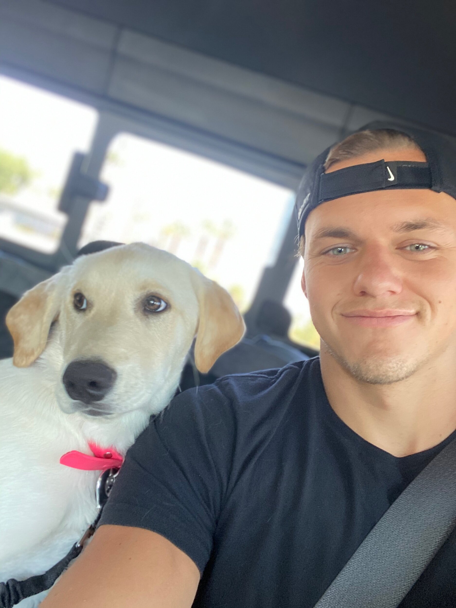 Evan Boydstun and his puppy