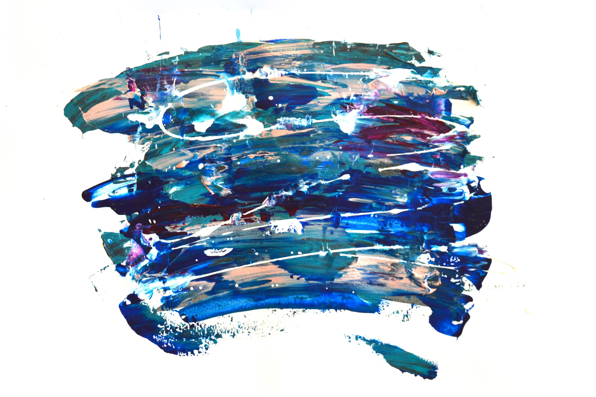 'Blue Sunrise' 18x24, Acrylic on Paper