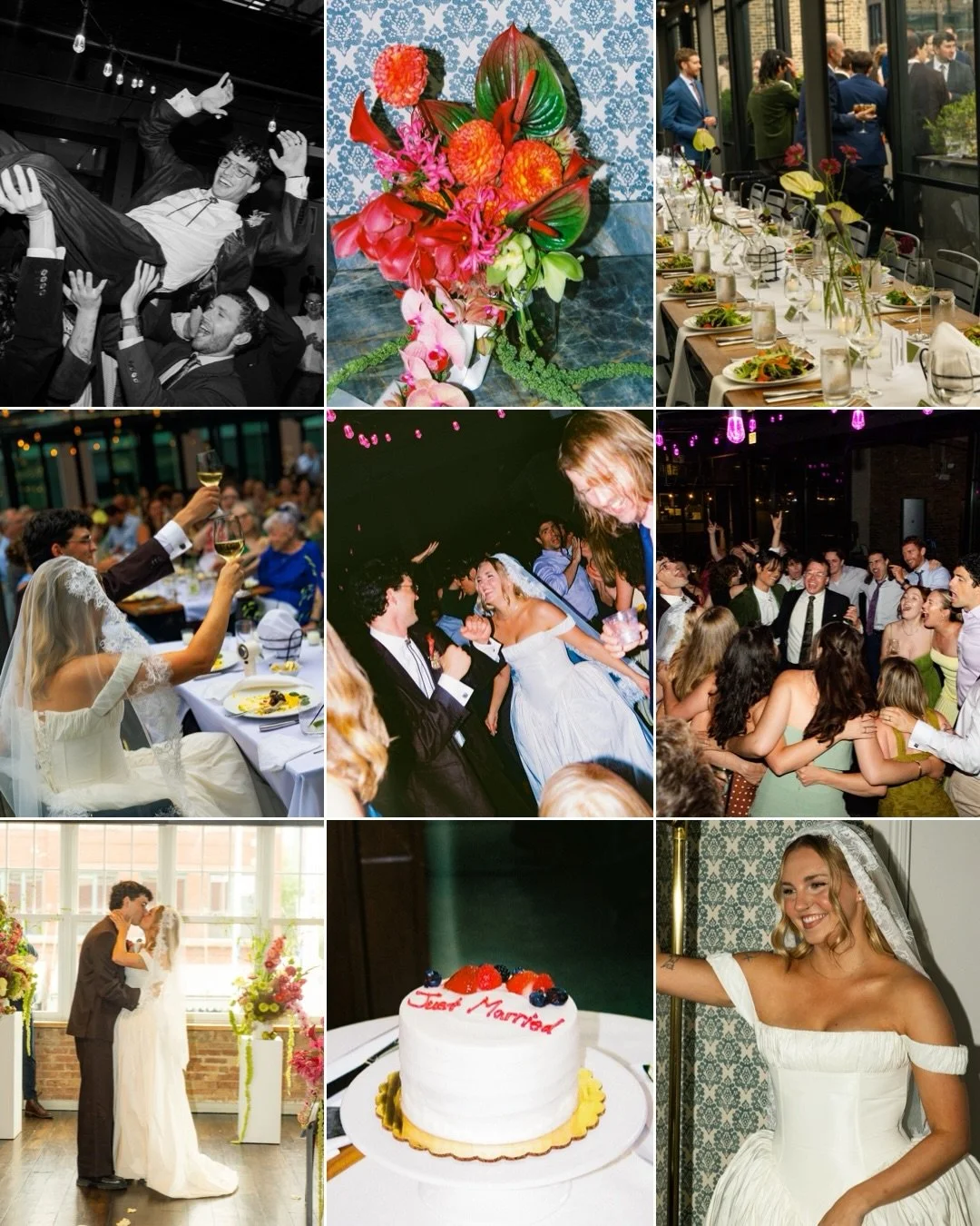 some favorites from Gracie and Mats iconic wedding in Chicago this summer &hearts;️ mix of digital and film! A packed dancer floor and hilarious speeches. Will forever be obsessed with this amazing day!! 
Photo:  @danielabuvatphoto 
Planner @eventswi