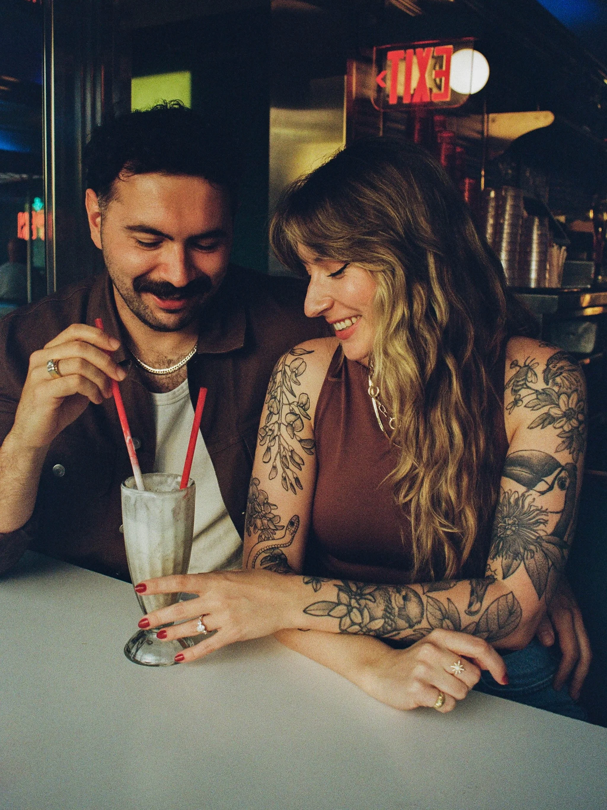 It was about time these film photos from Sydney and Adam&rsquo;s cutie engagement session had their moment! 🍦 can&rsquo;t wait photographing their wedding this weekend! I love when couples choose a fun location for their session. Plus i got to have 