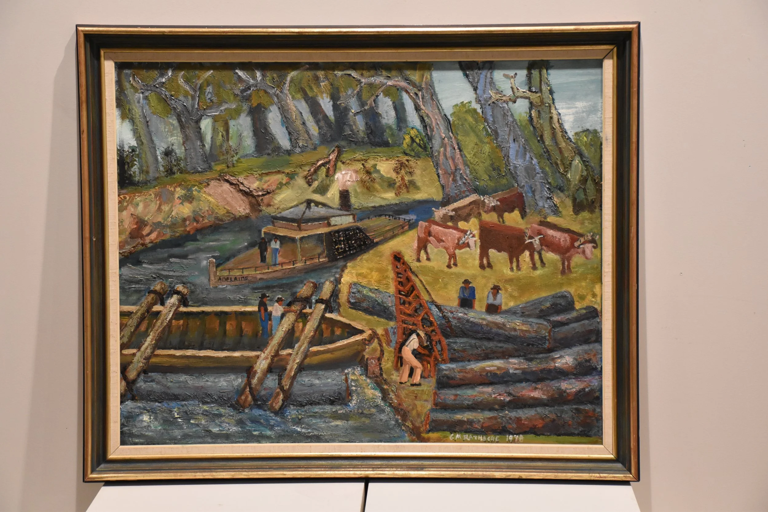 George Painting log loading station on murray river.jpg