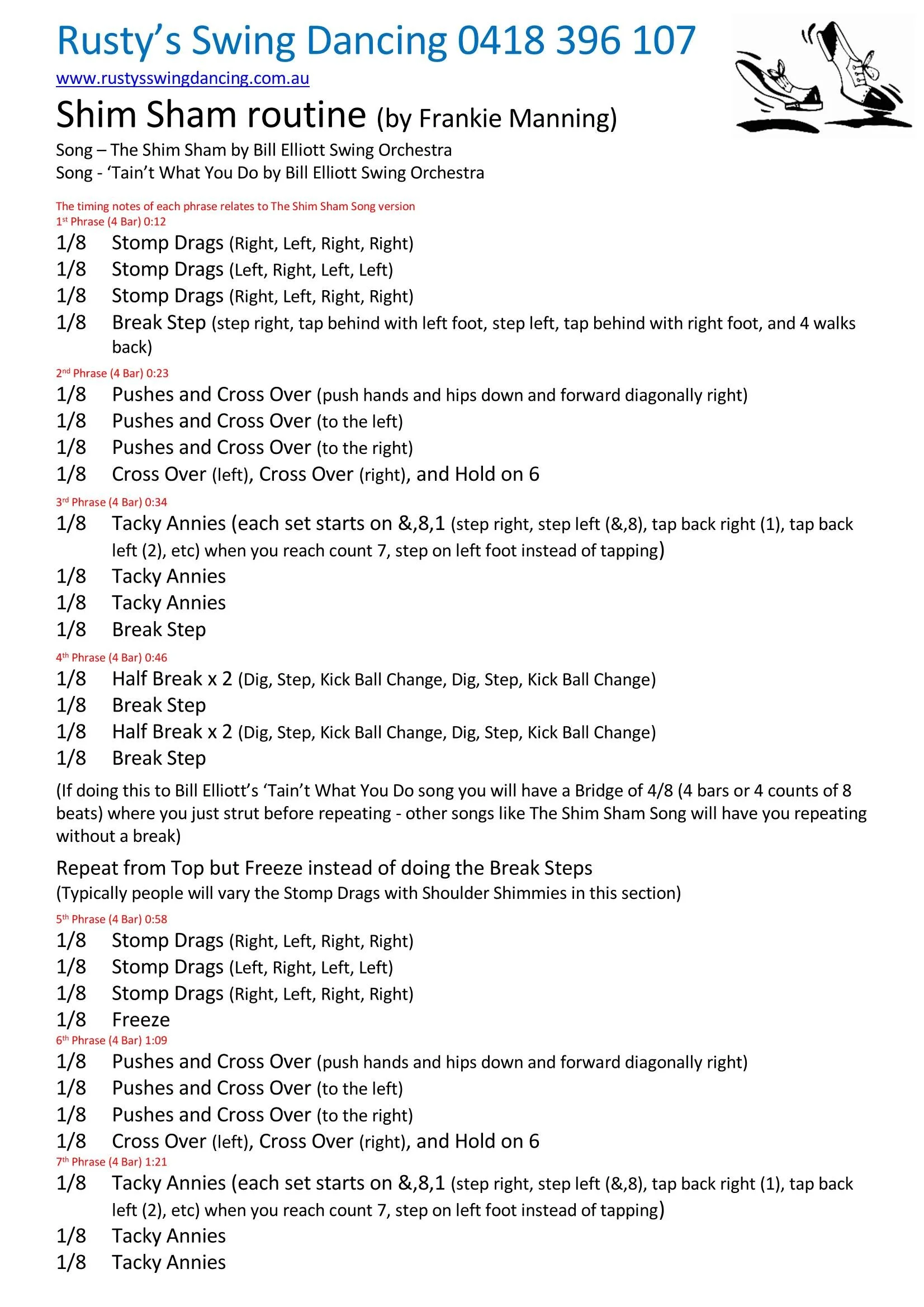 Shim Sham Solo Jazz Routine — Rusty's Swing Dancing Swing Dance Classes