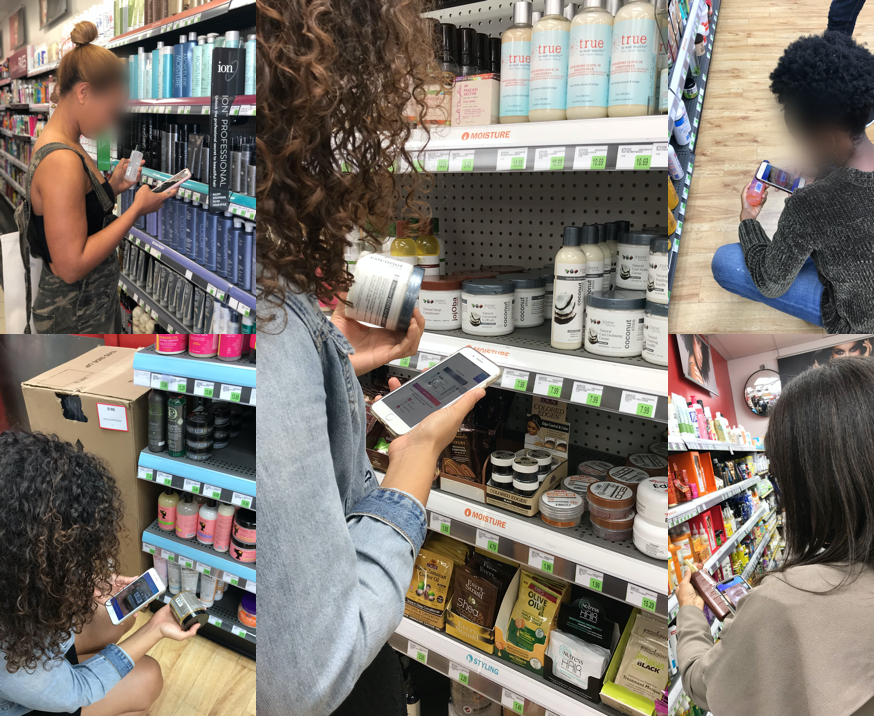 Testing participants browsing with Product X.