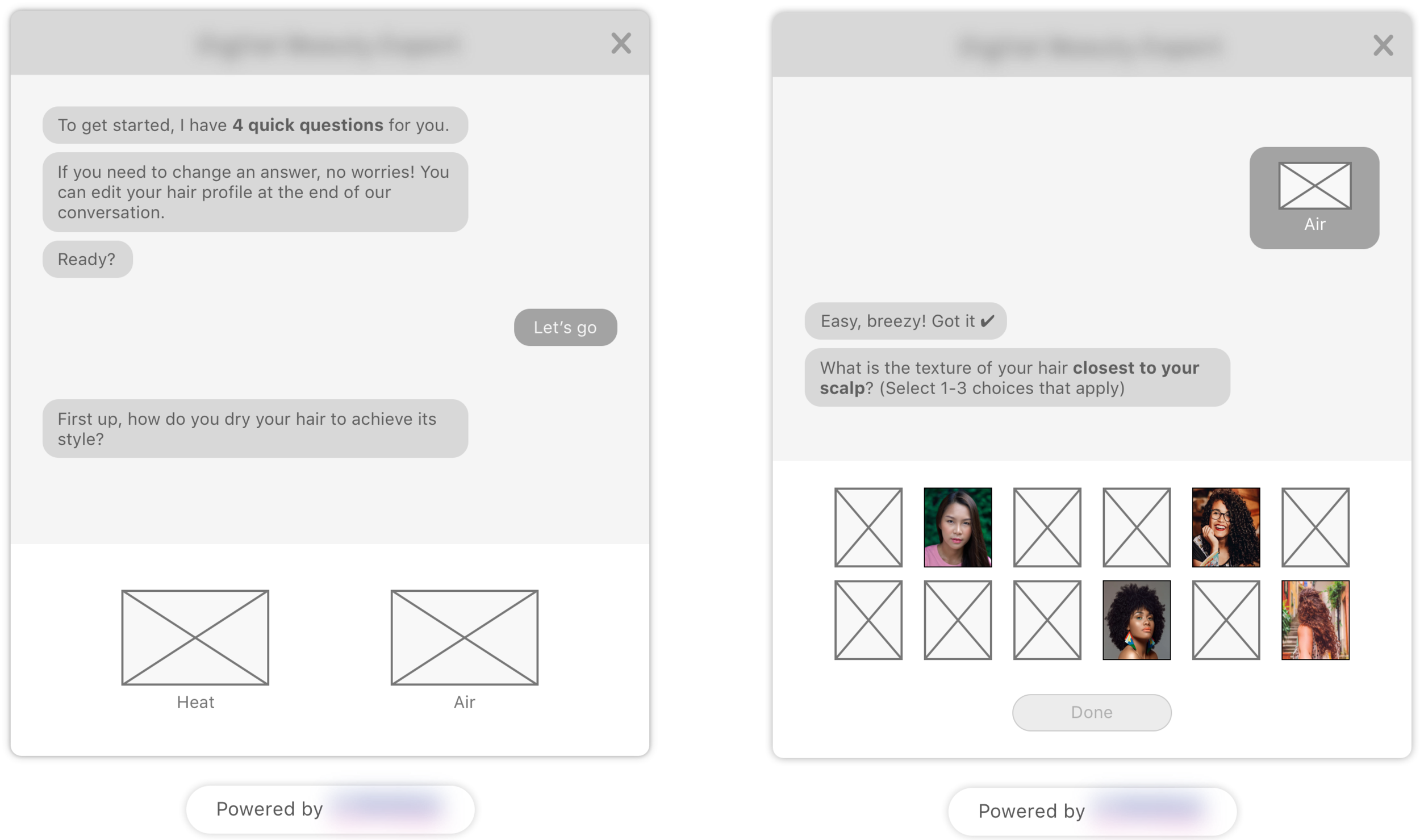 Updated desktop versions of two different chat screens.