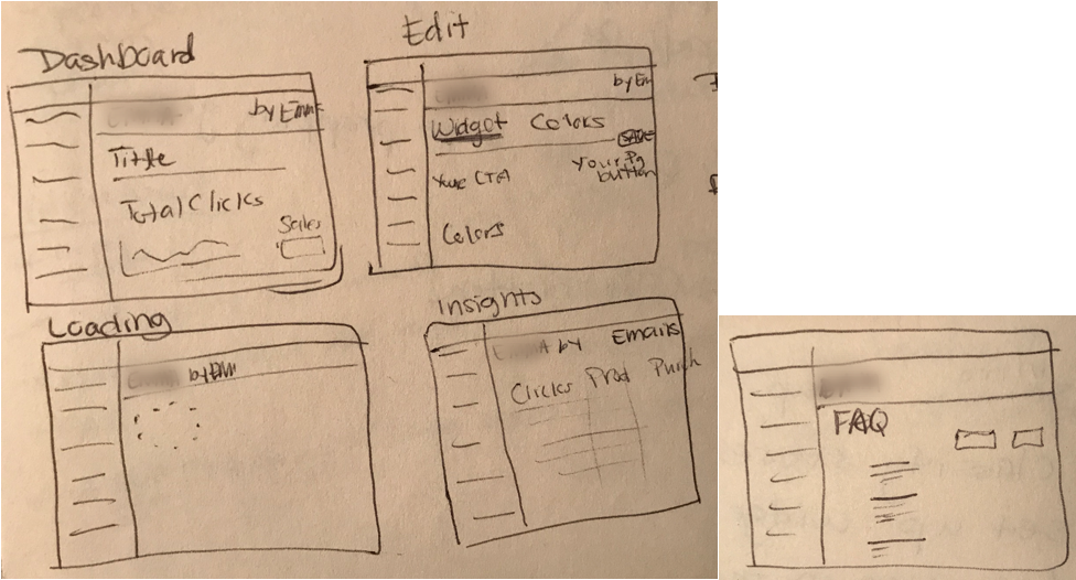 Main screen draft sketches.