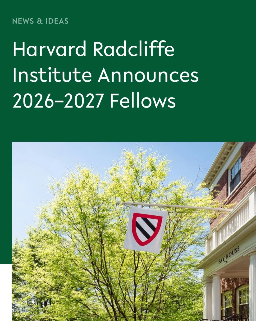 I have been awarded a Harvard Radcliffe Fellowship for the 2026&ndash;2027 academic year.

I will be at the Harvard Radcliffe Institute when my novel Night of a Thousand Hells comes out in October. 

And I am brewing something new.

@radcliffe.instit