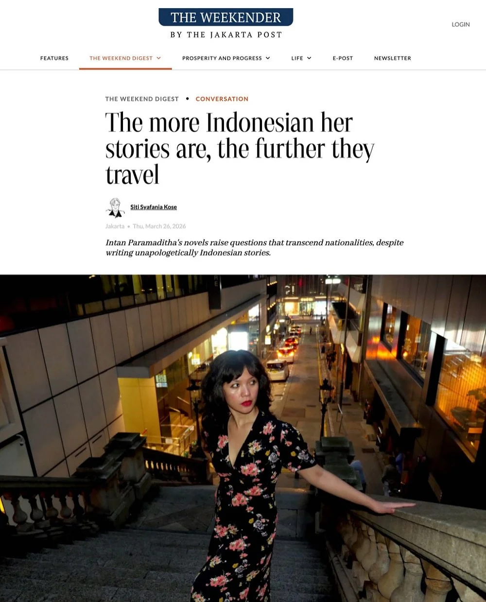 Many thanks to The Jakarta Post for featuring this interview in The Weekender. Siti Syafania Kose and I talked about translations, violence at home, feminism, and reclaiming the weird.

Malam Seribu Jahanam (Night of a Thousand Hells) is out in Italy