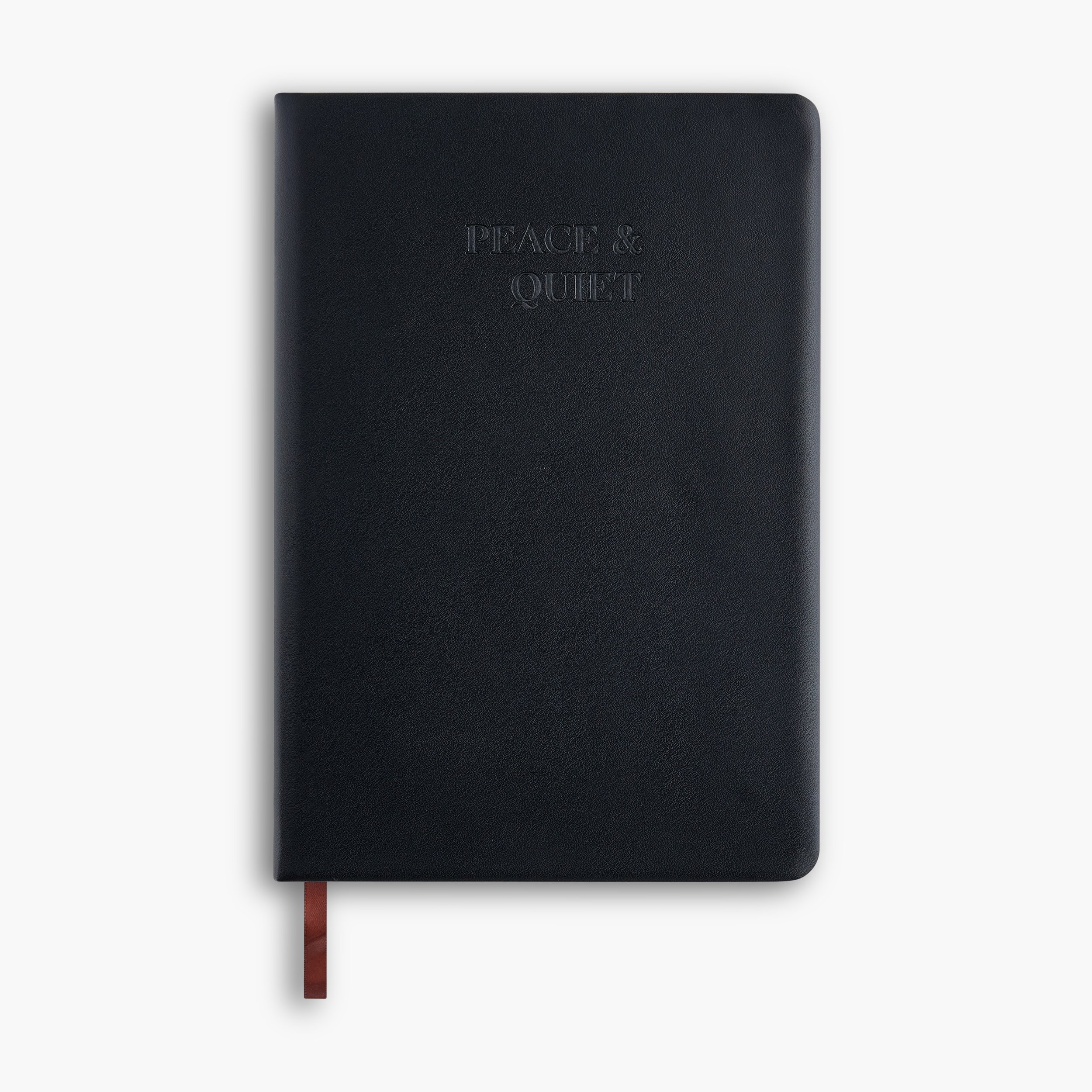 peace & quiet black leather notebook