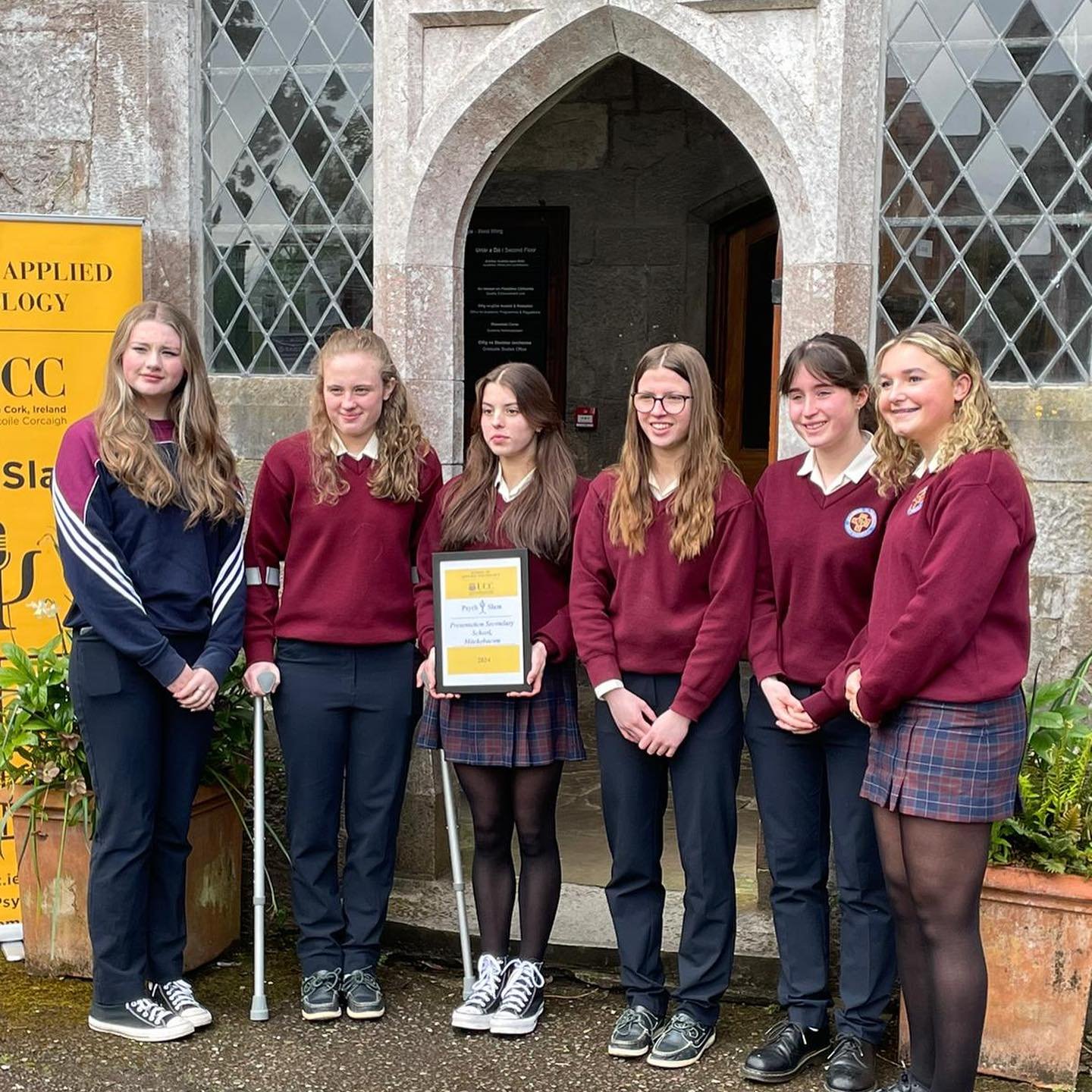 😃PSYCH SLAM 😀Well done to our TY team in their achievement at Psych Slam today. They achieved an audience choice award for their presentation on mindfulness. The PsychSlam competition is organised by the School of Applied Psychology at UCC. It give
