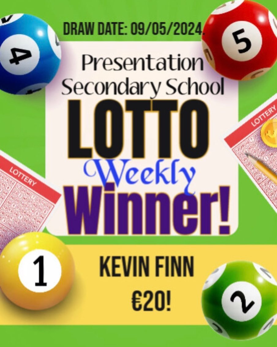 WEEKLY LOTTO WINNER Well done to last weeks lotto winner, Kevin Finn. Remember, the draw takes place each week.. be in with a chance to win!