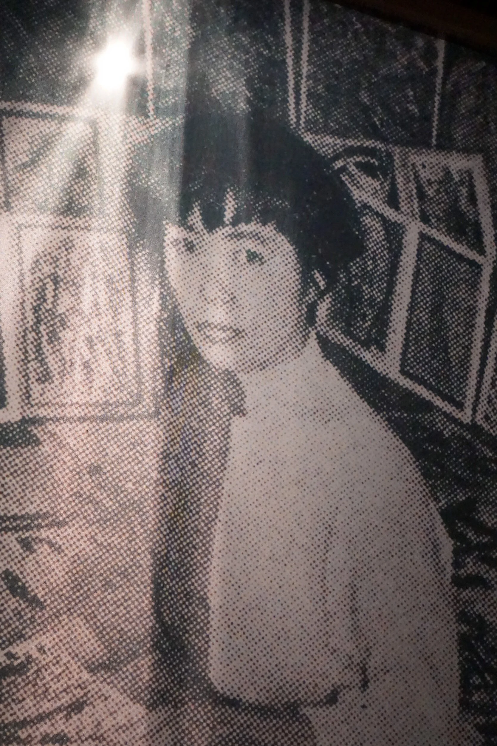 Yayoi Kusama con luz de fondo.