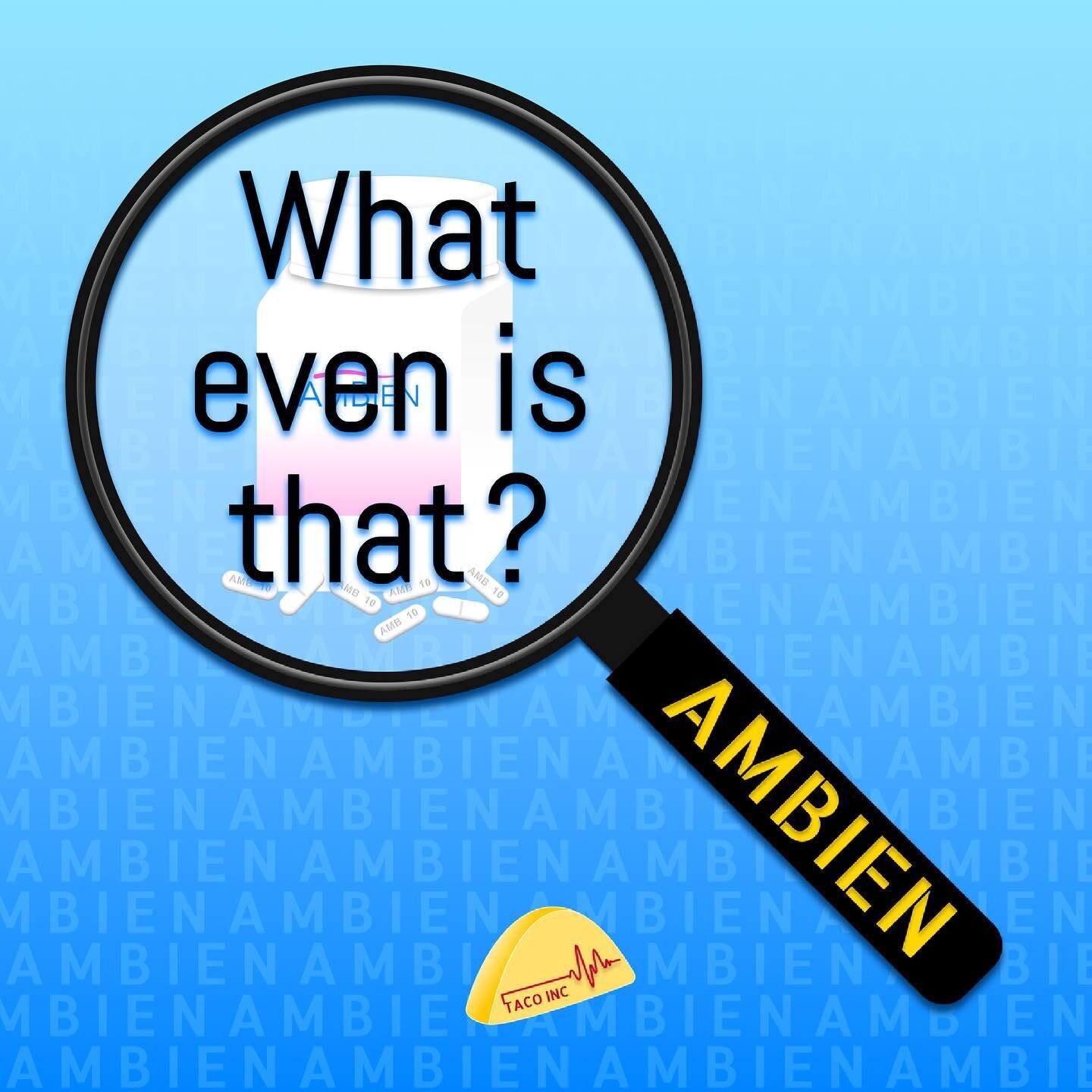 What even is that❓Ambien‼️
&bull;
😊💊Ambien, also known as Zolpidem, is a non-benzodiazepine hypnotic (sleep aid) that depresses central nervous system activity📉🧠
&bull;
💤🛏Ambien is used medically as a sleep aid and is one of the most commonly p