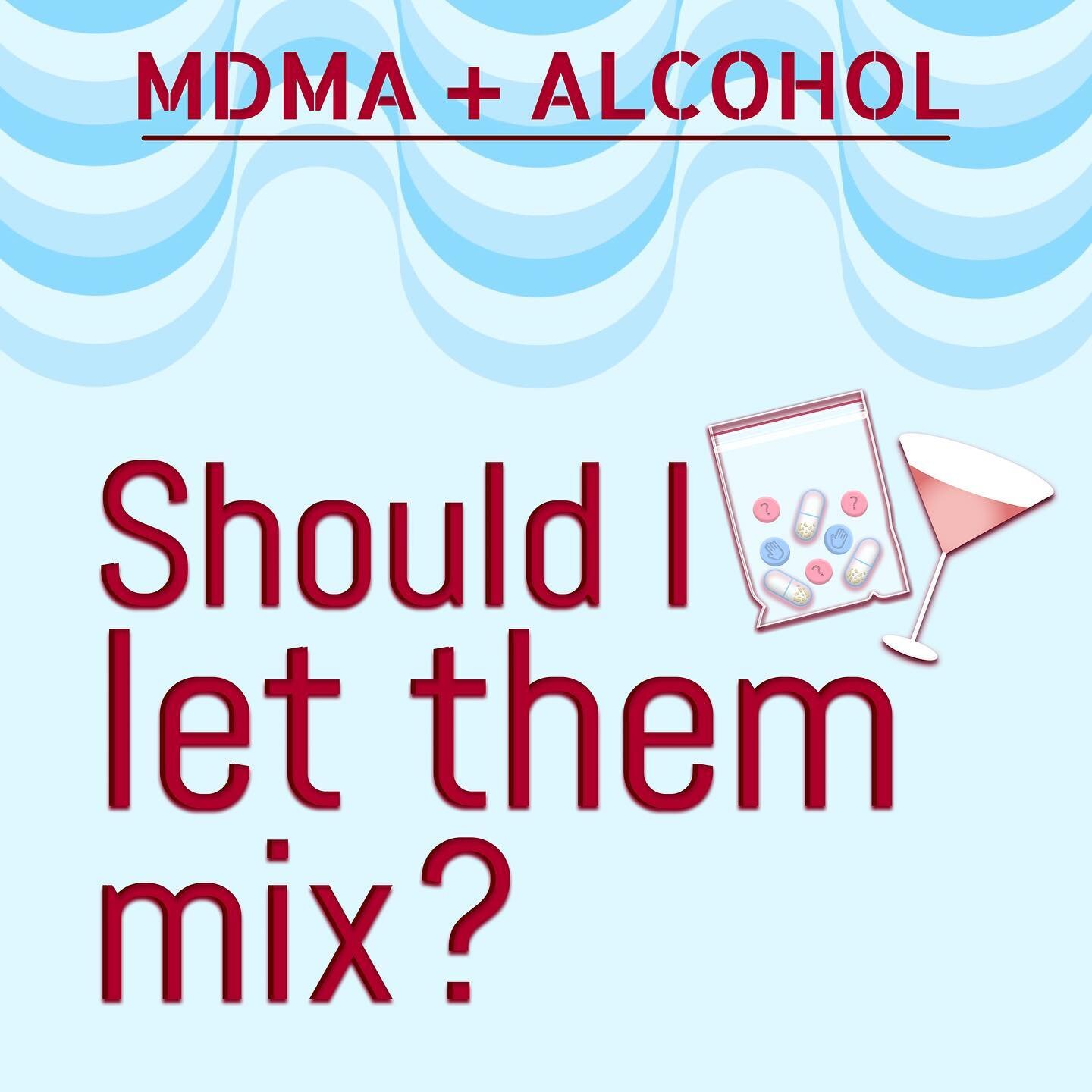 SHOULD I LET THEM MIX❓Alcohol + MDMA⁉️
Some key things to consider before combining Alcohol with MDMA use:
&bull;
🍺🍷Alcohol is a commonly used depressant which can be fatal at high doses. Consuming alcohol impairs motor skills and memory formation.