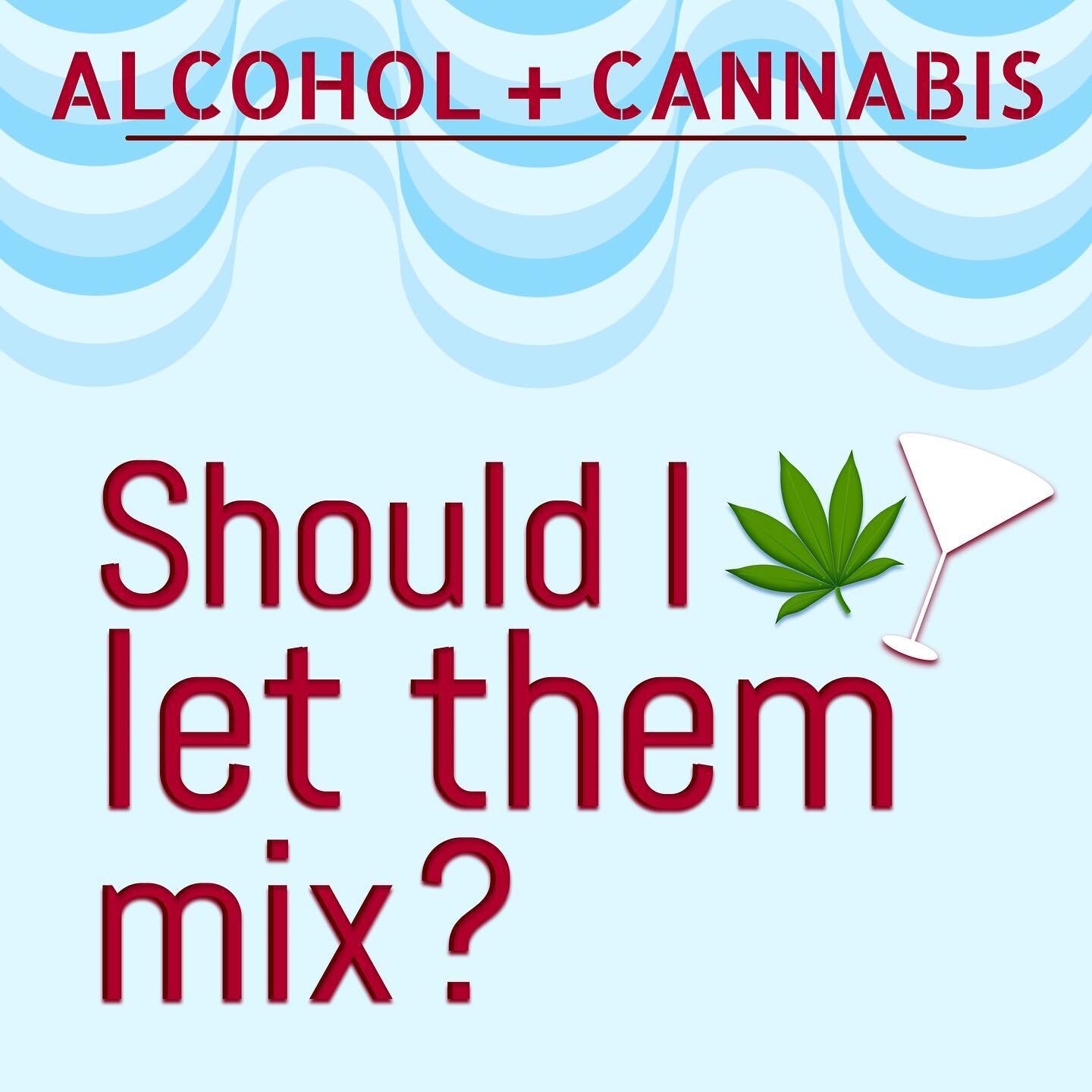 SHOULD I LET THEM MIX❓Ethanol + Cannabis⁉️
Some key things to consider before combining alcohol with marijuana consumption:
&bull;
🍺🍷Alcohol is a commonly used depressant that can be fatal at high doses! Consuming alcohol impairs motor skills and m