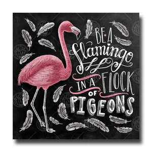 Why not be a FLAMINGO IN A FLOCK OF BIRDS ??custom with Fab coverup. ??? Be a Flamingo in a Flock of Pigeons SVG Cut file by Creative  main image 3